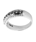 White and Black Diamond Engagement Band Ring in 925 Silver, Unisex Collection - ZeeDiamonds