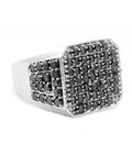 AAA Quality 100% Certified Black Diamond Men's Ring-Great Shine & Luster!Certified Diamonds. - ZeeDiamonds