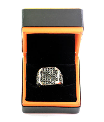 AAA Quality 100% Certified Black Diamond Men's Ring-Great Shine & Luster!Certified Diamonds. - ZeeDiamonds