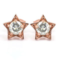 AAA Certified 1.00 Ct, Beautiful Off-White Diamond Solitaire Studs in Star Design ! Amazing Collection & Great Shine - ZeeDiamonds