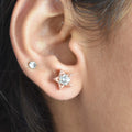 AAA Certified 1.00 Ct, Beautiful Off-White Diamond Solitaire Studs in Star Design ! Amazing Collection & Great Shine - ZeeDiamonds