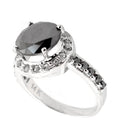 1.50 Ct Designer Black Diamond Solitaire Ring with Accents, Great Ideal For Gift - ZeeDiamonds