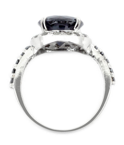 1.50 Ct Designer Black Diamond Solitaire Ring with Accents, Great Ideal For Gift - ZeeDiamonds