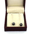 9 Ct Black Diamond beads Dangler Drop Earrings in Sterling Silver - ZeeDiamonds