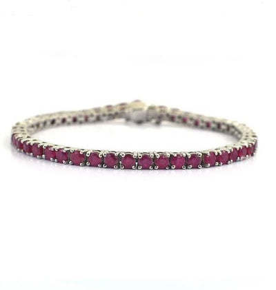 Elegant 3 mm Faceted African Ruby Bracelet With Silver Clasp, Birthday Gift,Unisex Bracelet, AAA Quality, Great Shine & Luster ! - ZeeDiamonds