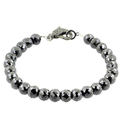 Sterling Silver Padlock Bracelet with Accent Stone and Genuine Diamond Stone