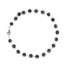 Black Diamonds Bracelet - 18 cts.4 mm. 6-8".Silver Clasp.CERTIFIED.AAA - ZeeDiamonds