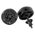 Black Diamond Studs in Black Gold Finish With Screw Back Push - ZeeDiamonds