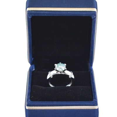 Fabulous Blue Diamond Solitaire Ring with Accents. Latest Collection & Great Sparkle! Gift For Wedding/Birthday- 2.50 Ct Certified - ZeeDiamonds