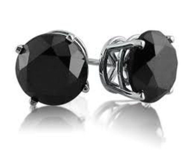 Two Row Black Diamond Chain Necklace in Sterling Silver - ZeeDiamonds