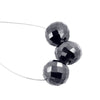 11 Carats 100% Certified Black Diamond Beads 3 Pieces, Excellent Cut & Great Shine - ZeeDiamonds