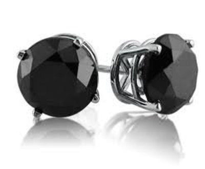3 mm Black Diamond beads Long Necklace, Free Diamond Studs - ZeeDiamonds