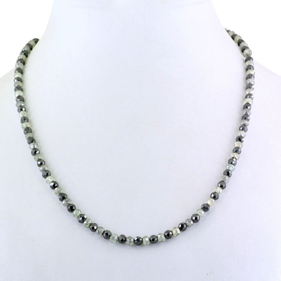 Black & White Diamonds Necklace-18 inches-Gold Clasp.AAA.Earth Mined. - ZeeDiamonds