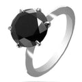 2.50 Ct AAA Quality Black Diamond Solitaire Wedding Ring- Great Luster - ZeeDiamonds