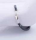 4 mm Black Diamond Beads With Silver (Goli) Designer Bracelet - ZeeDiamonds