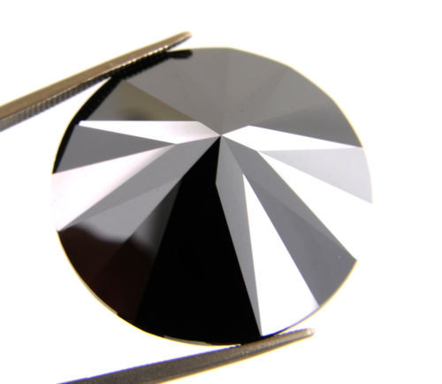 Black Diamond Solitaire.6.20 Cts.Round Brilliant Cut 11mm Earth mined - ZeeDiamonds