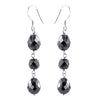 6 mm, 21 Ct  Round and Drop Shape Black Diamonds Earrings - ZeeDiamonds