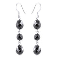 6 mm, 21 Ct  Round and Drop Shape Black Diamonds Earrings - ZeeDiamonds