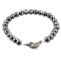 5 mm Black Diamond Beads Bracelet With Pave Diamond Fish Lock - ZeeDiamonds