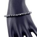 6 mm AAA Quality Certified Black Diamond Beads Bracelet In Sterling Silver - ZeeDiamonds