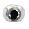 6 Ct  AAA Certified Round Brilliant Cut Black Diamond Unisex Ring in 925 Silver. Great Shine & Latest Collection