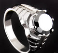 4 Ct AAA Quality Black Diamond Solitaire Men's Heavy Ring, Great Luster - ZeeDiamonds