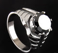 4 Ct AAA Quality Black Diamond Solitaire Men's Heavy Ring, Great Luster - ZeeDiamonds