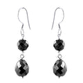 14 Ct Round And Drop Shape Black Diamonds Dangler Earrings - ZeeDiamonds