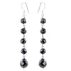 27.50 Cts Round and Drop Beads Black Diamonds Dangler Earrings - ZeeDiamonds