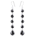 27.50 Cts Round and Drop Beads Black Diamonds Dangler Earrings - ZeeDiamonds