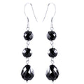 6 mm Round Black Diamonds Dangler Earrings in 925 Silver - ZeeDiamonds