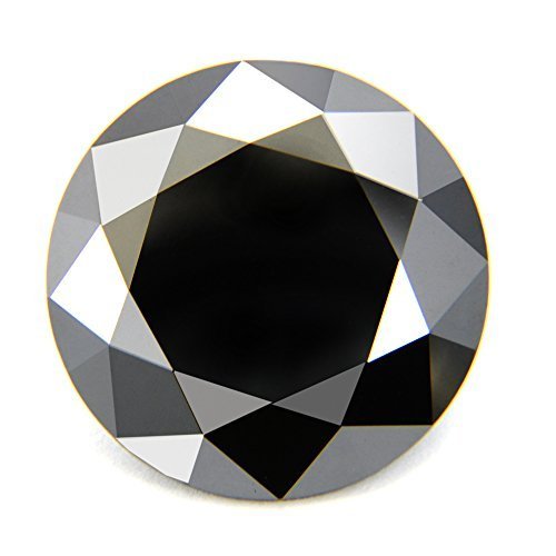 Black Diamond Solitaire.Round Brilliant Cut 3.70 ct.Earth mined. - ZeeDiamonds