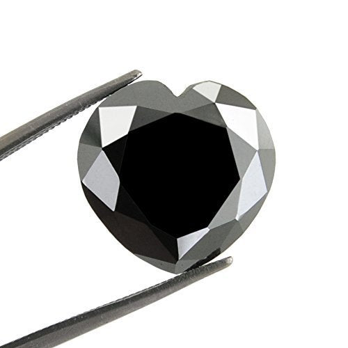 Black Diamond Solitaire Heart Checker Cut 2.40 ct.Earth mined.CERTIFIED - ZeeDiamonds