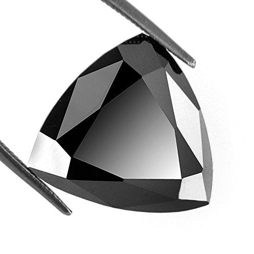 Certified Black Diamond Solitaire Loose Trillion Cut 4.75 Carat Earth mined - ZeeDiamonds