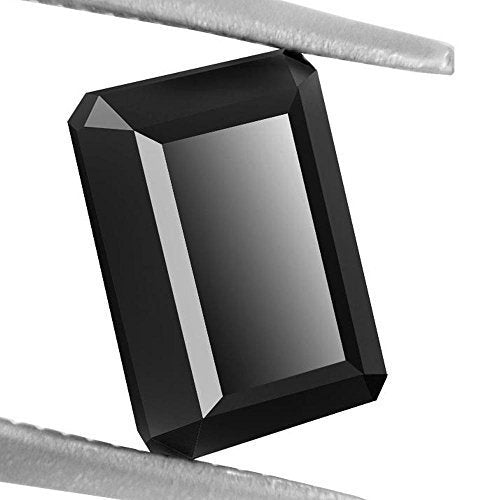 Certified 6.25 Ct Radiant Cut Loose African Black Diamond.Earth Mined - ZeeDiamonds