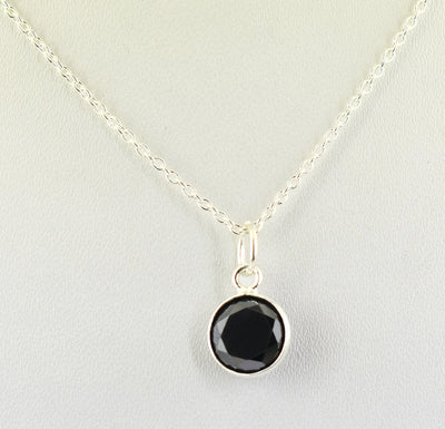 2.00 Ct AAA Certified Black Diamond Pendant Chain Necklace, Elegant Jewelry - ZeeDiamonds