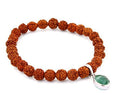 Five Face Rudraksh Bracelet With Emerald Charm - ZeeDiamonds