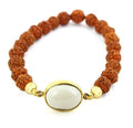 Rudraksha And Opal Gemstone Wealth Bracelet, Opal Charm Bracelet - ZeeDiamonds