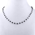 AAA Quality 4mm Black Diamond Wire Necklace in Sterling Silver - ZeeDiamonds