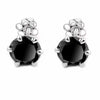 3 Ct Black Diamond Solitaire Studs in 6 Prong Setting - ZeeDiamonds