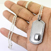 AAA 5.0 Cts Diamond Tag Necklace,Diamond Dog Tag, Gift For Son,Boyfriend,Partner - ZeeDiamonds