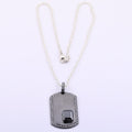 AAA 5.0 Cts Diamond Tag Necklace,Diamond Dog Tag, Gift For Son,Boyfriend,Partner - ZeeDiamonds