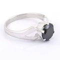 1.45 Cts Round Shape Black Diamond Solitaire Ring in Sterling Silver - ZeeDiamonds