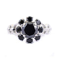 1.40 Ct Round Shape Black Diamond & Black Diamond Accents Beautiful Ring - ZeeDiamonds