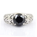 2.5 Cts Certified Black Diamond 925 Sterling Silver Designer Ring For Gift - ZeeDiamonds
