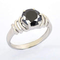 1.40 Ct Certified Black Diamond Designer Silver Ring - ZeeDiamonds