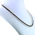 3- 4 mm Unique Style 3 Row Pearl Moti with Black Diamond Beads Necklace For Women's - ZeeDiamonds