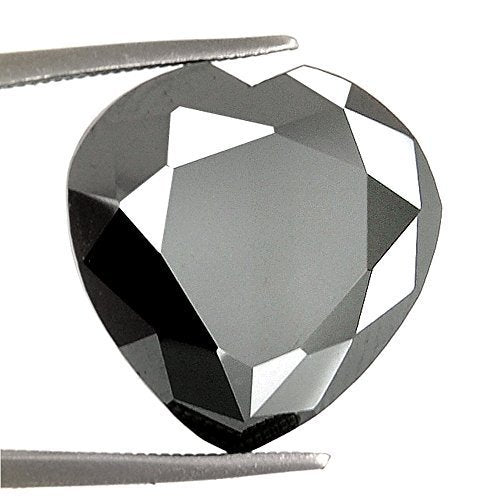 Certified 11.70 Ct Heart Shape African Black Diamond Best Quality.100% Genuine - ZeeDiamonds