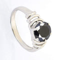 1.40 Ct Certified Black Diamond Designer Silver Ring - ZeeDiamonds