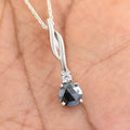 1 Ct, Rose-Cut Solitaire Diamond Pendant With White Accents - ZeeDiamonds